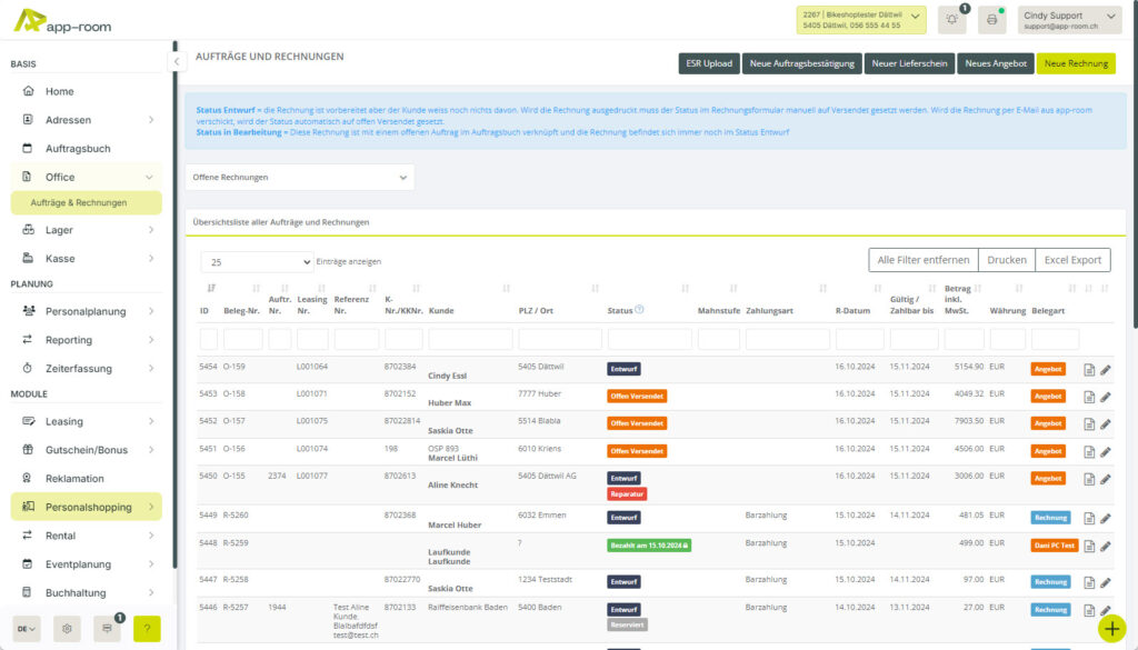 Aufträge schnell und einfach verwaltet